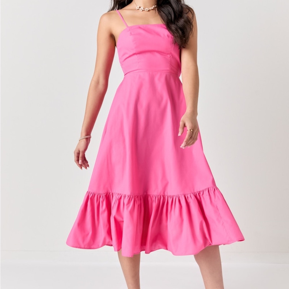 Francesca's Andrea Sleeveless Bow Back Midi Dress
